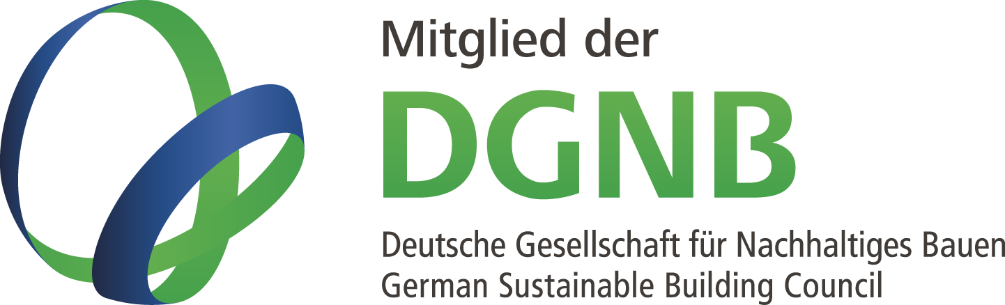Abbildung Mitglied der DGNB (Deutsche Gesellschaft für Nachhaltiges Bauen; englisch: German Sustainable Building Council)